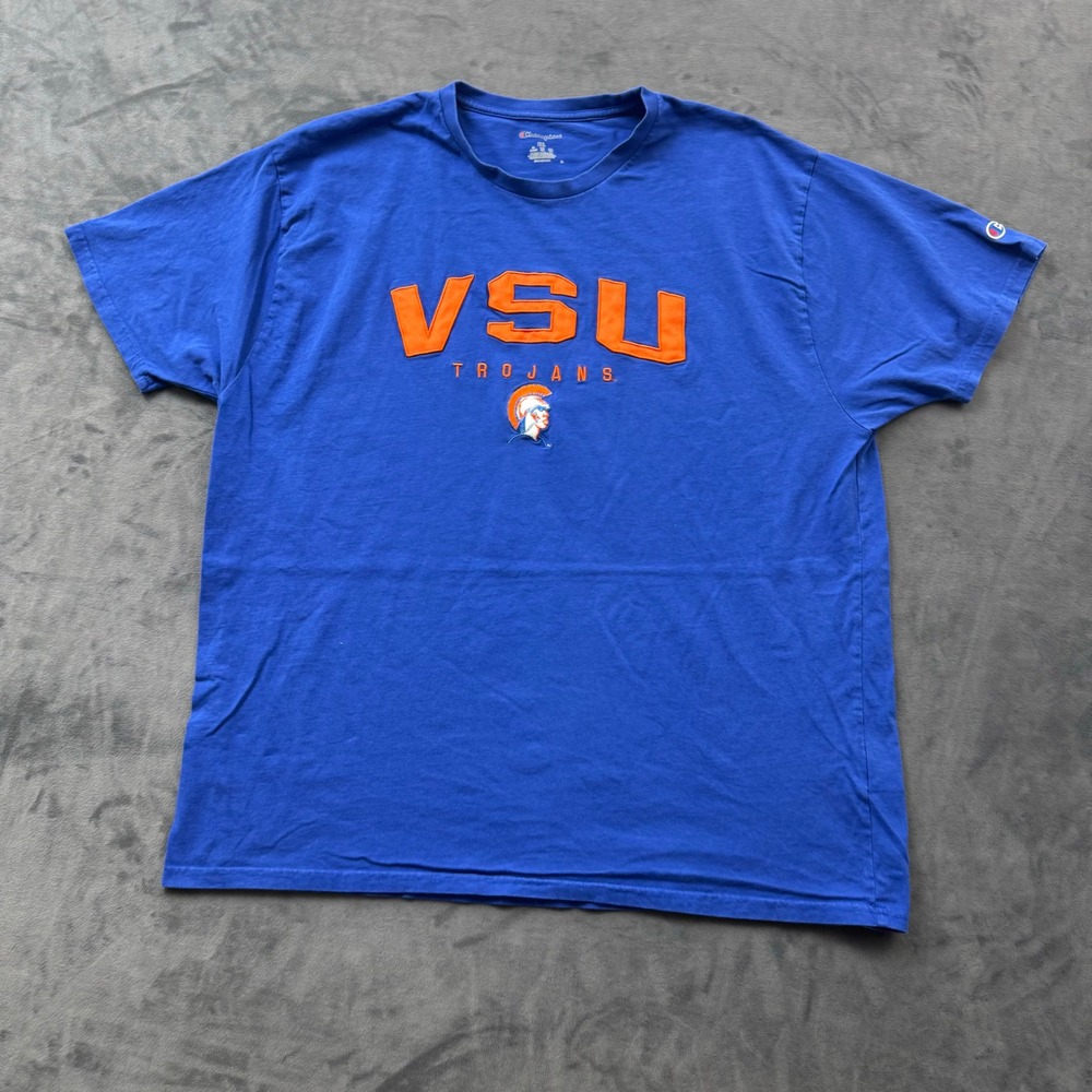 Champion VSU Trojans Virginia State University Blue T-Shirt Mens 2XL SS